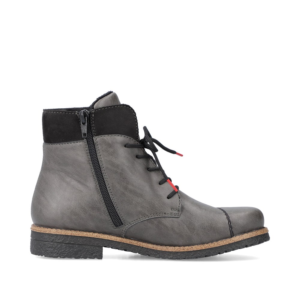Rieker Damen Schnürstiefel platingrau
