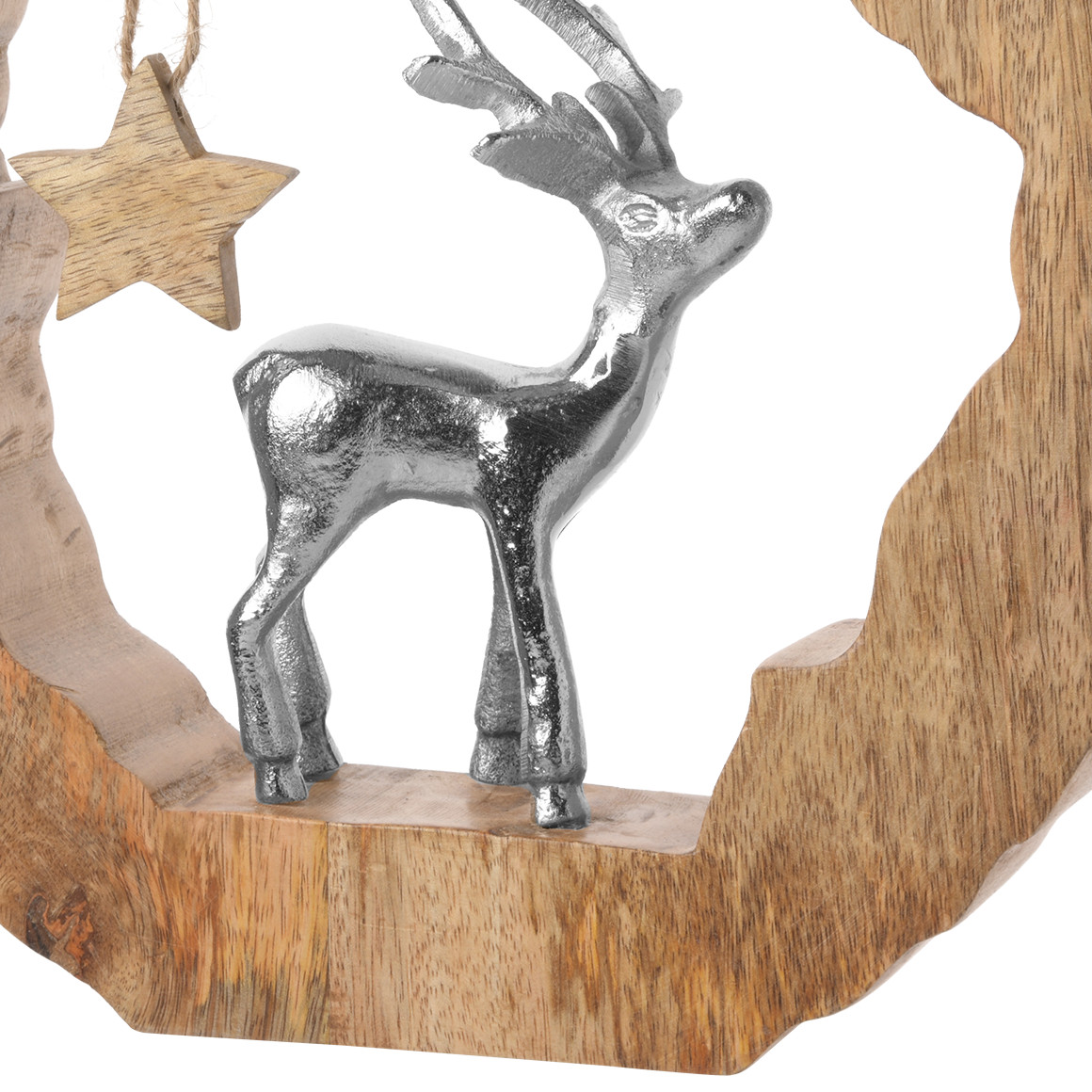 Deko-Rentierfigur aus Metall silber
