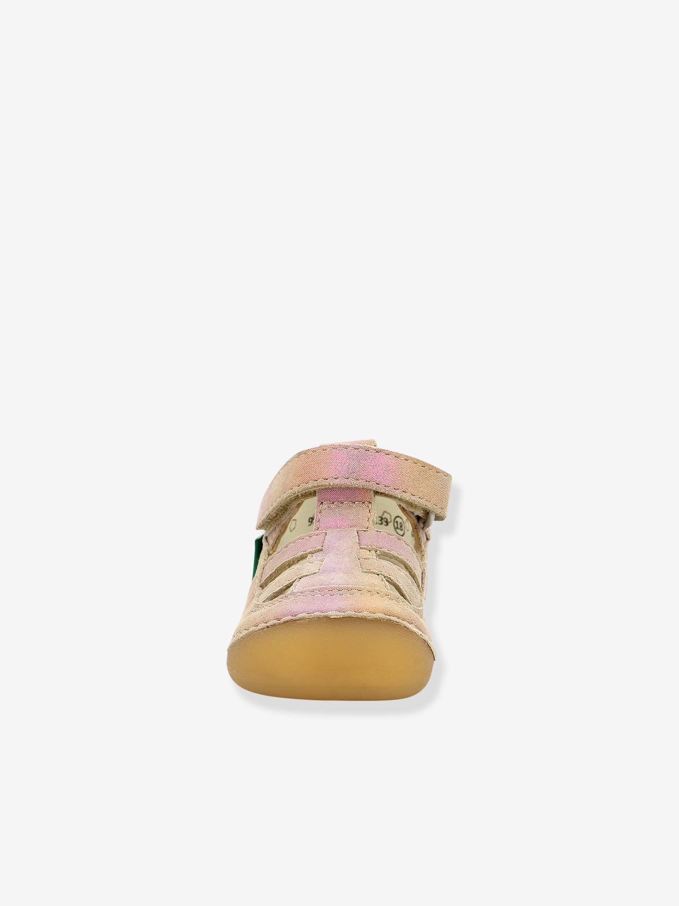 Sandales cuir bébé Sushy Originel Softers KICKERS® blanc