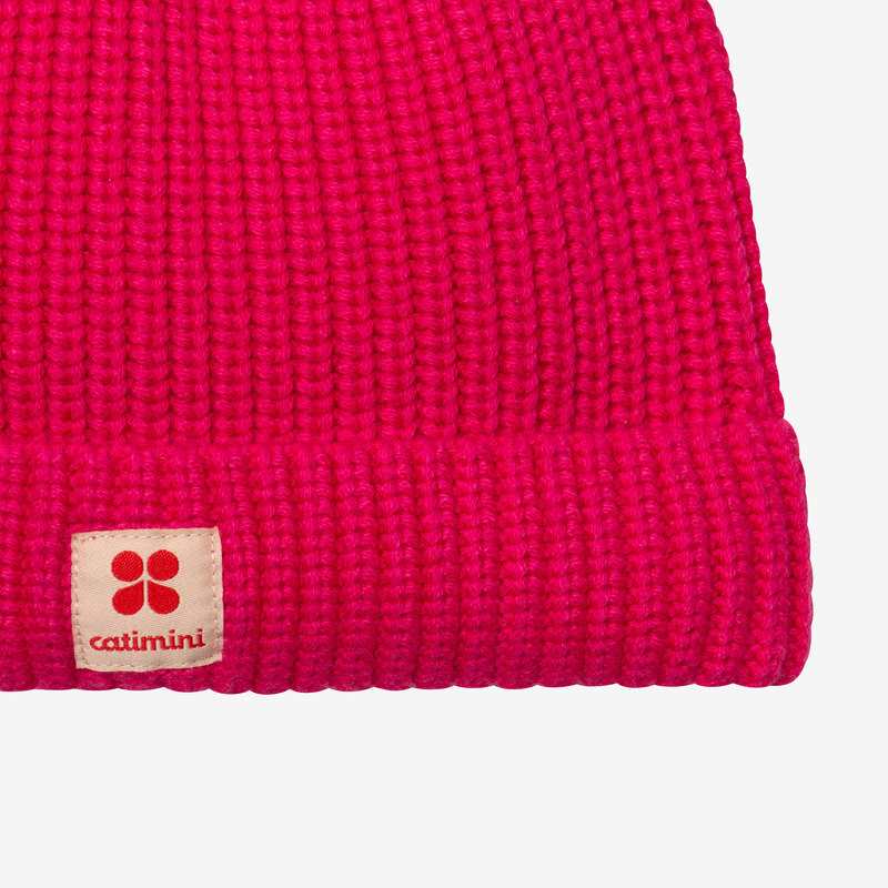 Bonnet enfant tricot côtes rose mixte Catimini