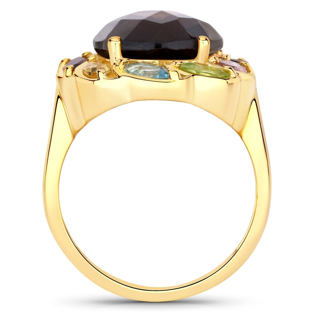 Rafaela Donata Bague Argent sterling Quartz fumé en Or jaune Bague