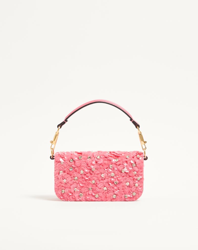 Bolsa de ombro pequena bordada Valentino Garavani Locò