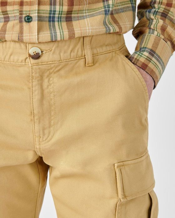Pantalon forme cargo toile natté