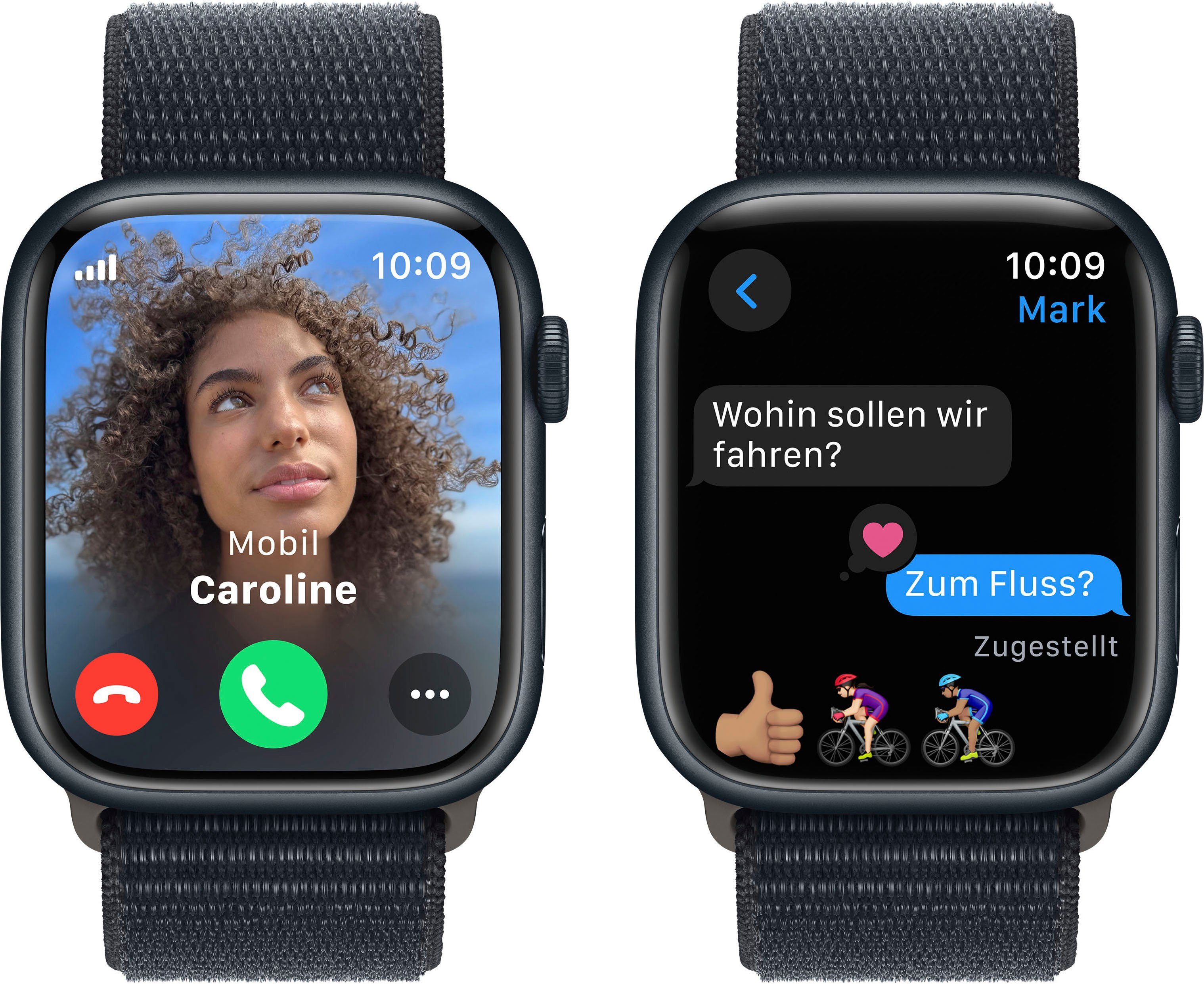 Apple Watch Series 9 GPS + Cellular 45mm Aluminium Smartwatch (4,5 cm/1,77 Zoll, Watch OS 10), Sport Loop