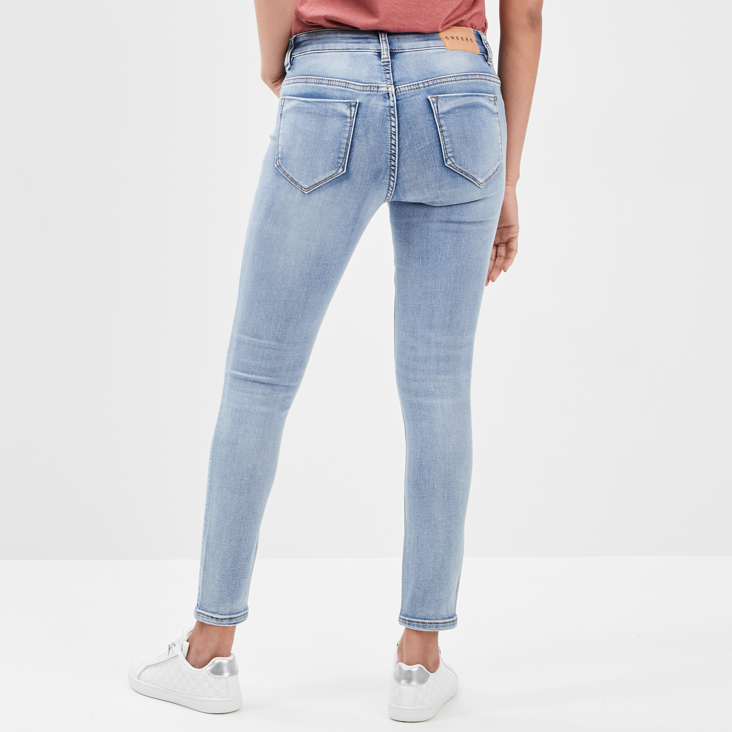 Jeans slim 7 8ème Creeks denim double stone femme | La Halle