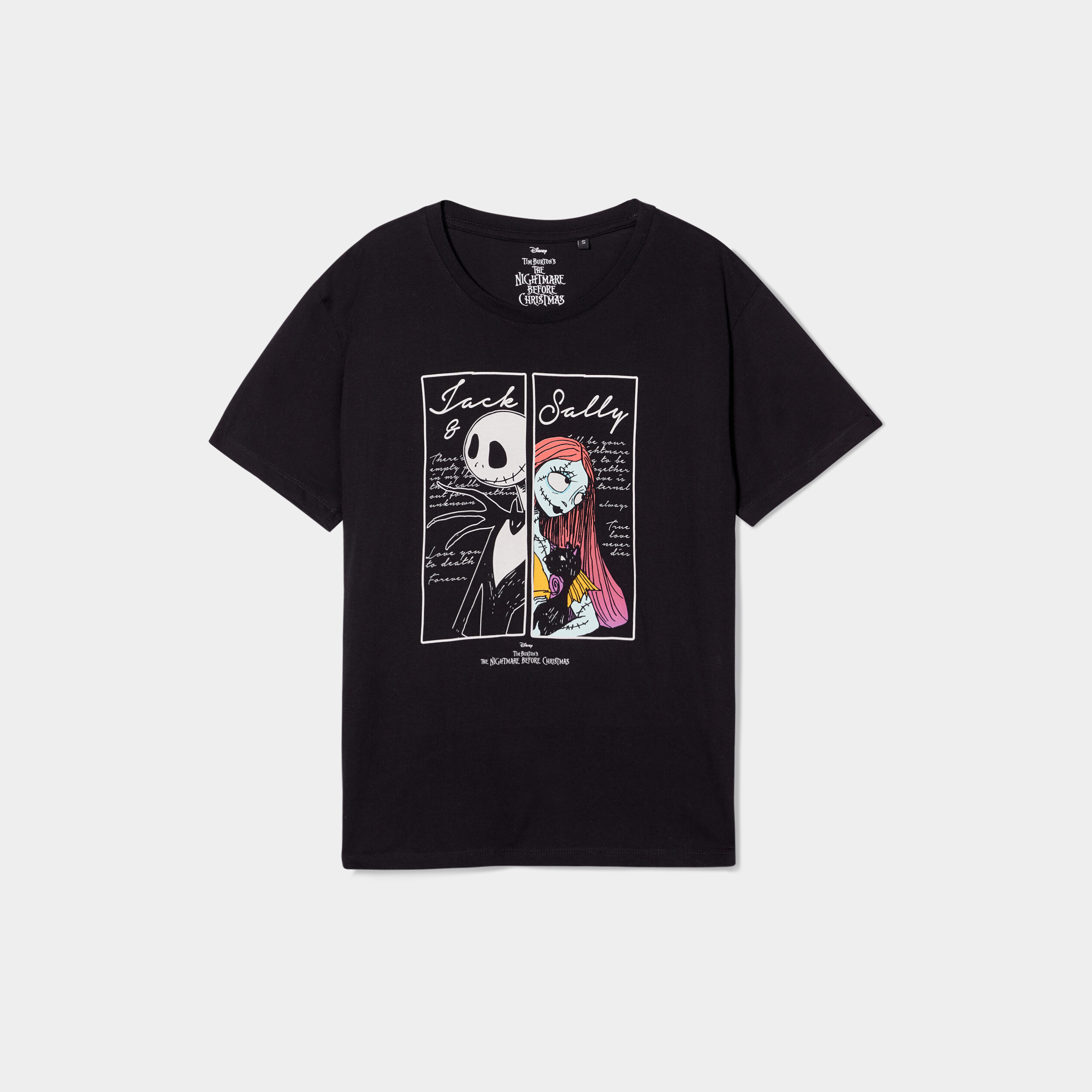 T-shirt Étrange noël Monsieur Jack Sally noir femme | La Halle