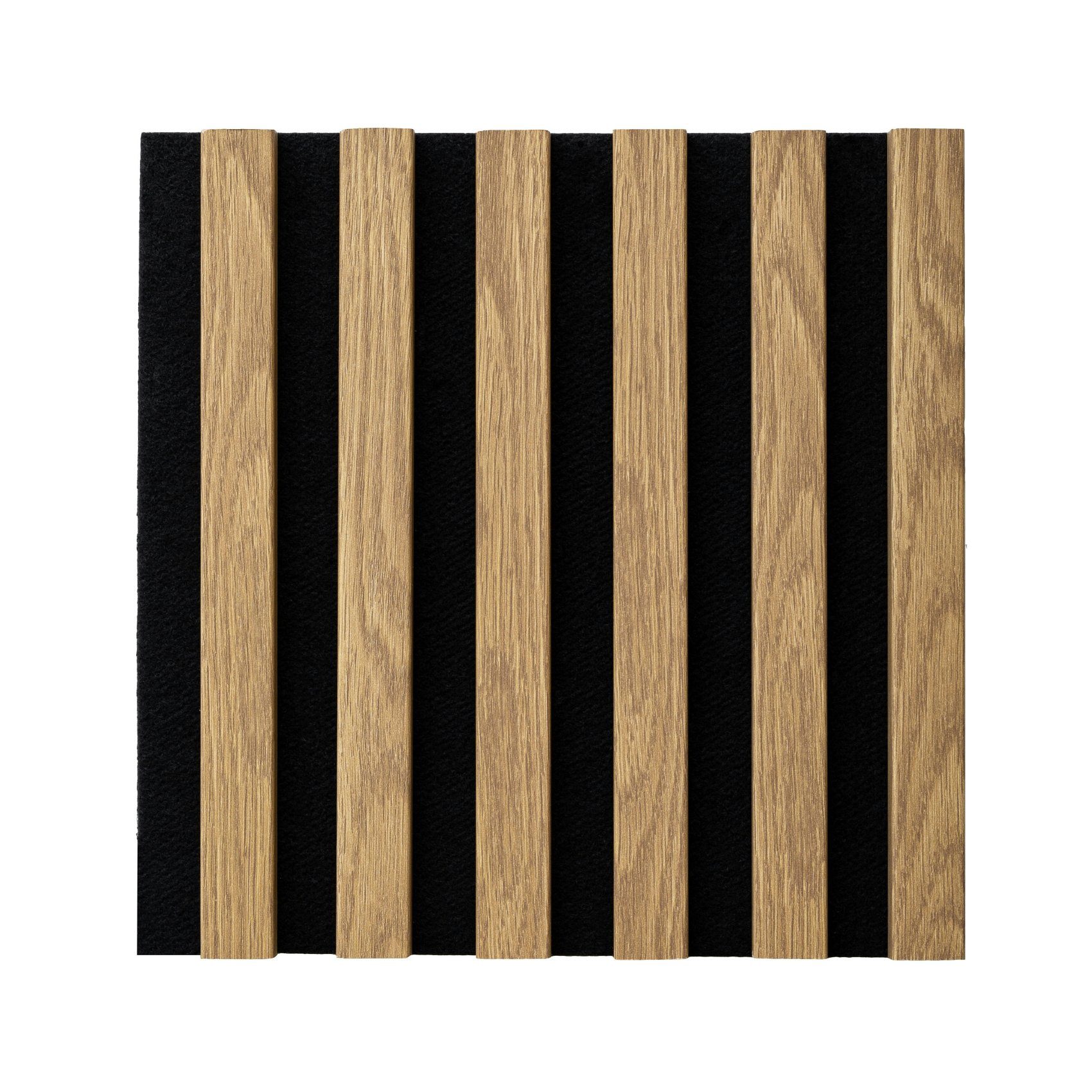 marbet design Wandpaneel, (Akustikpaneele Akustikquadrate 30x30cm Wandverkleidung Holz - (1 Paneel, schwarz - Eiche hell) horizontal aus MDF Deckenverkleidung)
