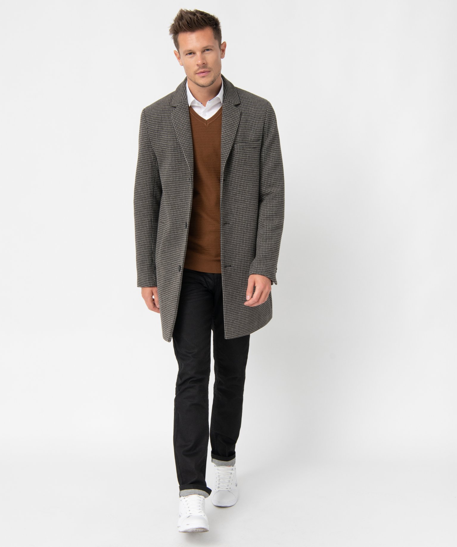 Manteau homme court fermeture 3 boutons gris | GEMO