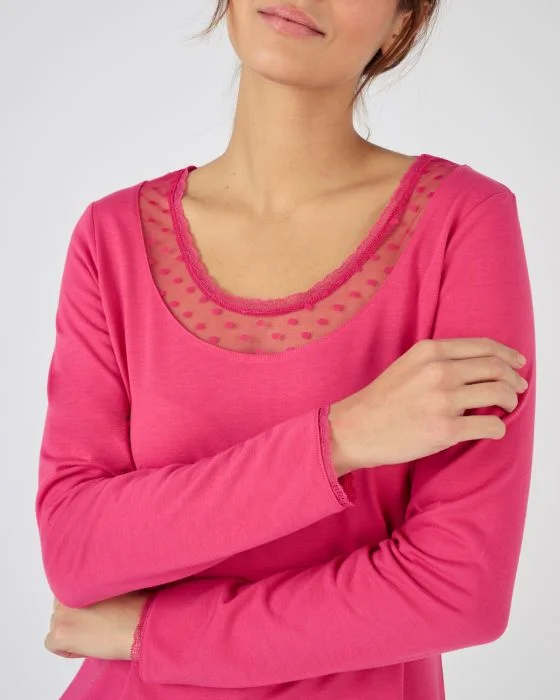 T-shirt manches longues Thermol'love tulle plumetis