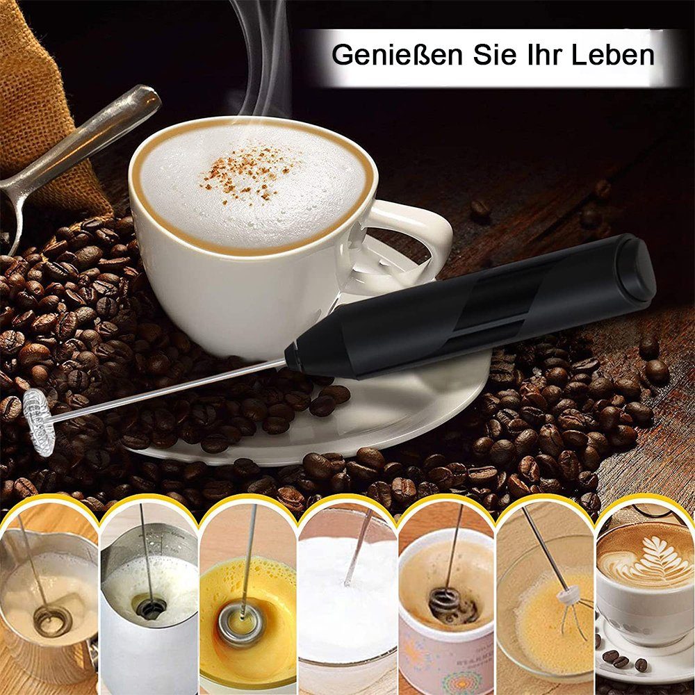 zggzerg Milchaufschäumer Milchaufschäumer Handheld für heiße Schokolade, Frappe, Latte
