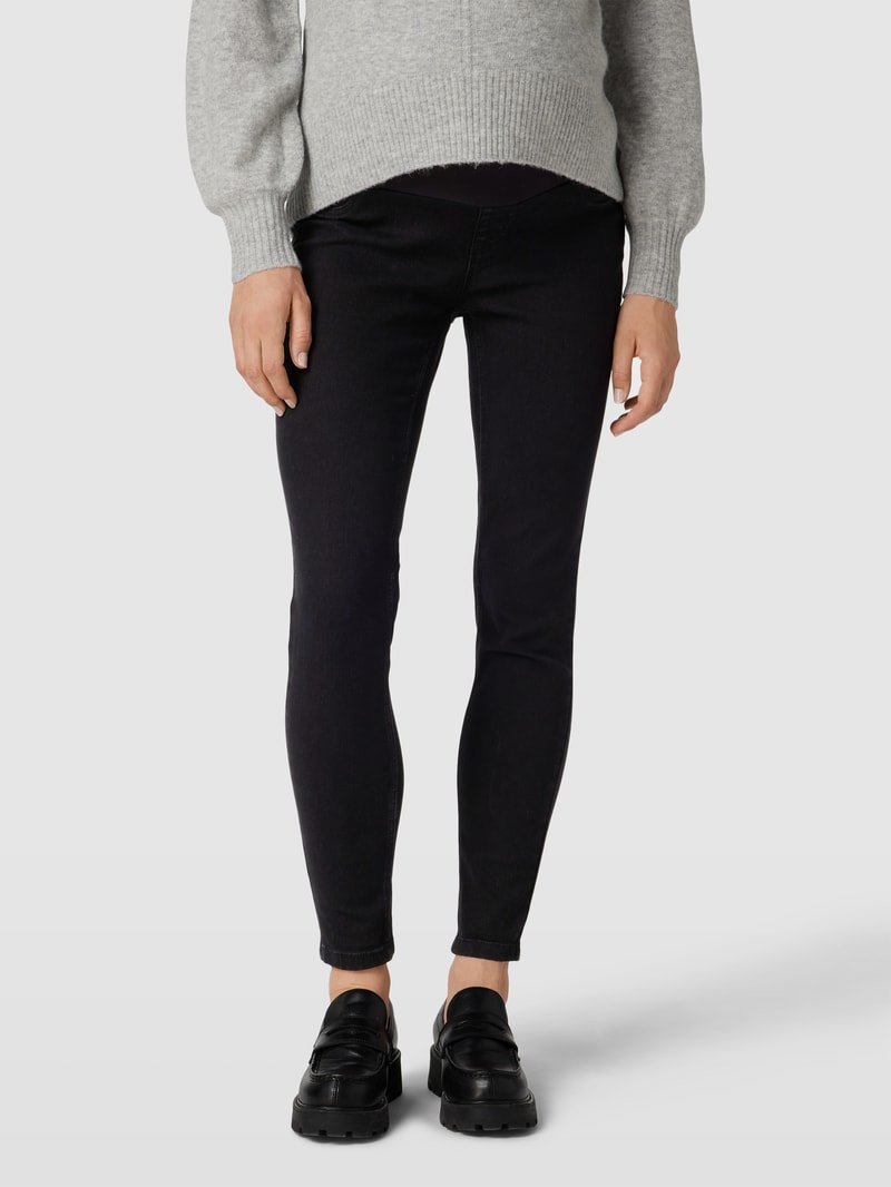 Skinny Fit Umstands-Jeans mit Stretch-Anteil Modell 'NEWAMY' in schwarz