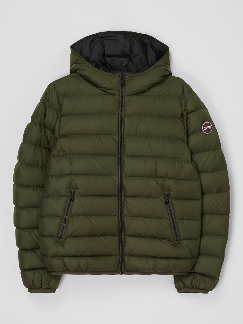 Daunenjacke mit Kapuze in khaki
