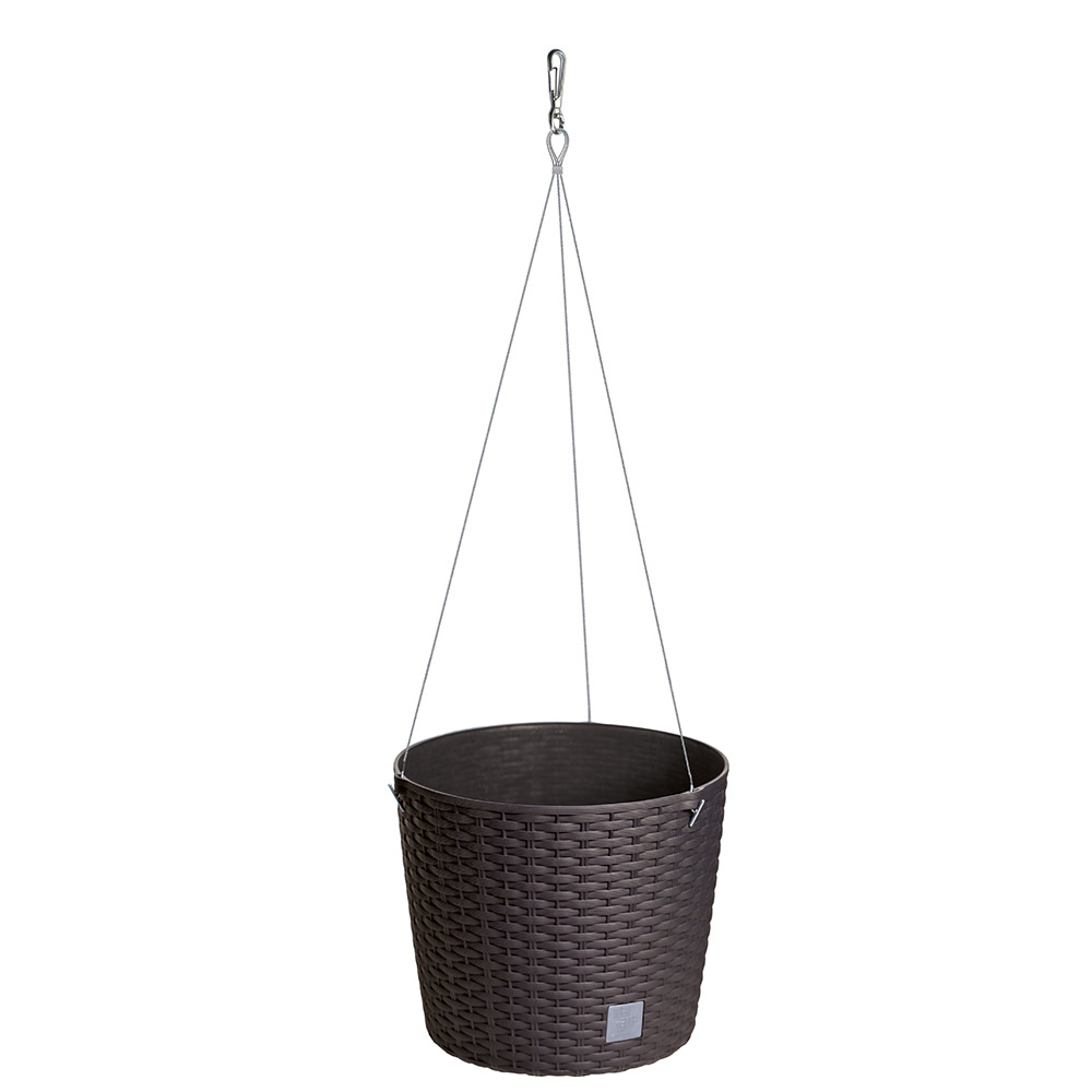 Powertec Garden 2 in 1 Hängetopf in Rattanoptik, Braun