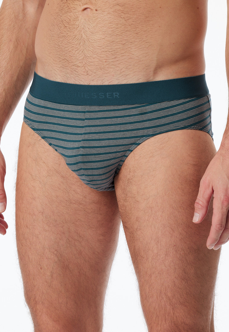 Rio-Slips 3er-Pack Organic Cotton Webgummibund uni/gestreift - 95/5