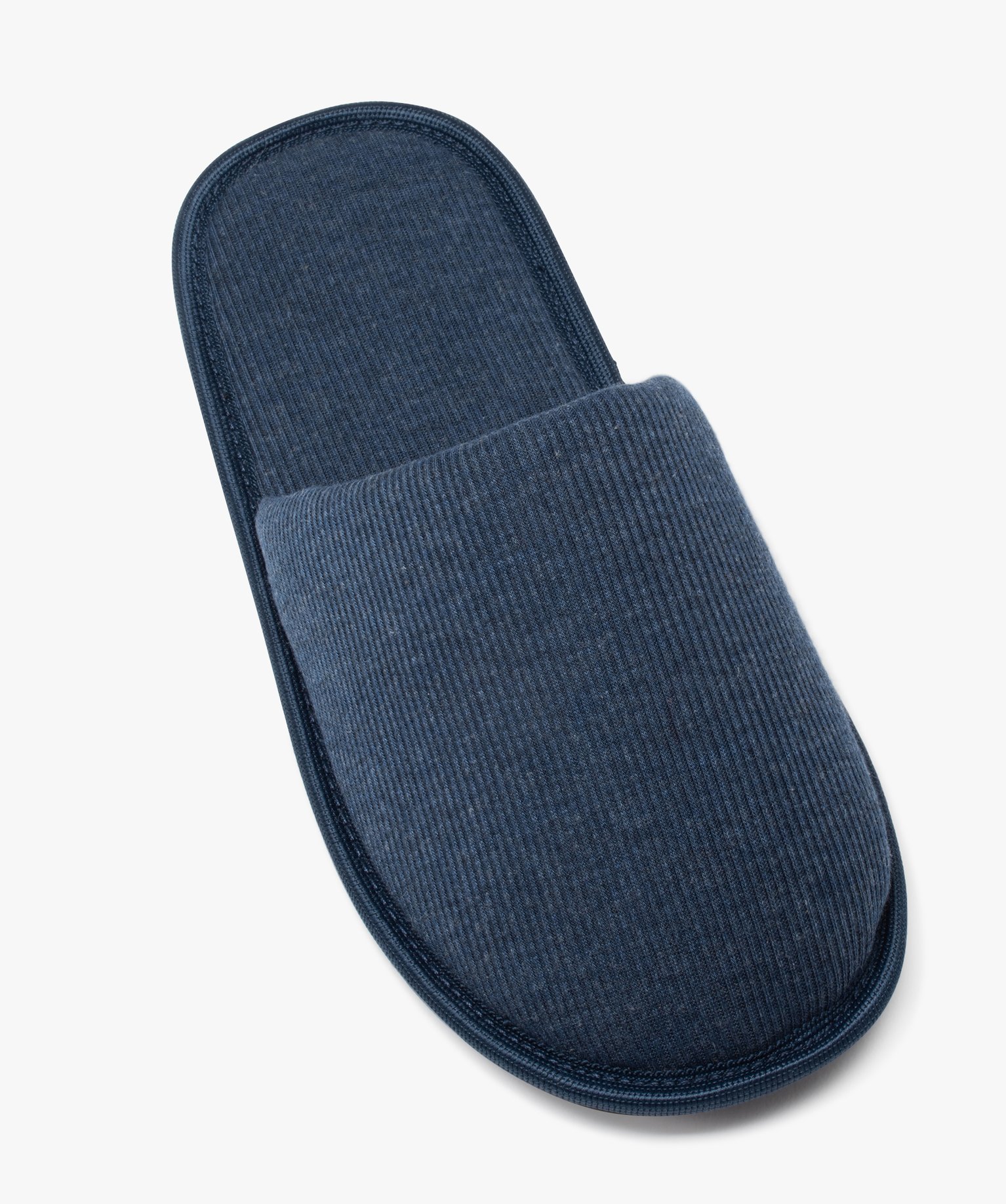 Chaussons homme forme mules en maille ctelée marine | GEMO