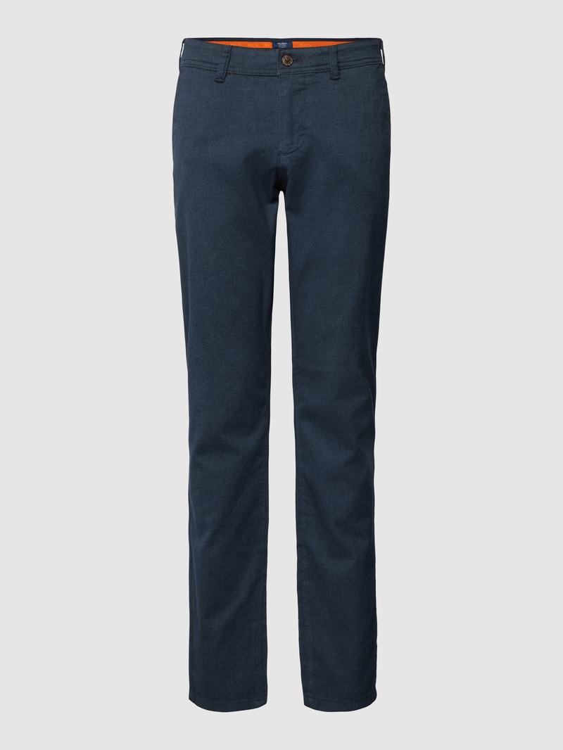 Stoffhose mit Strukturmuster in marineblau