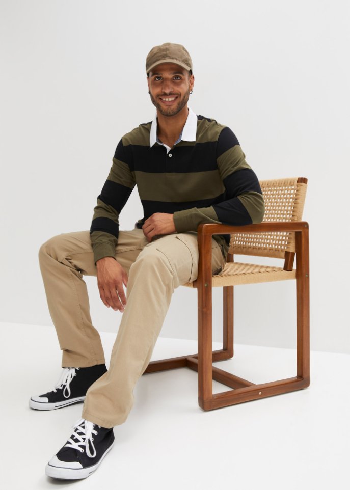 Rugby-Poloshirt, Langarm