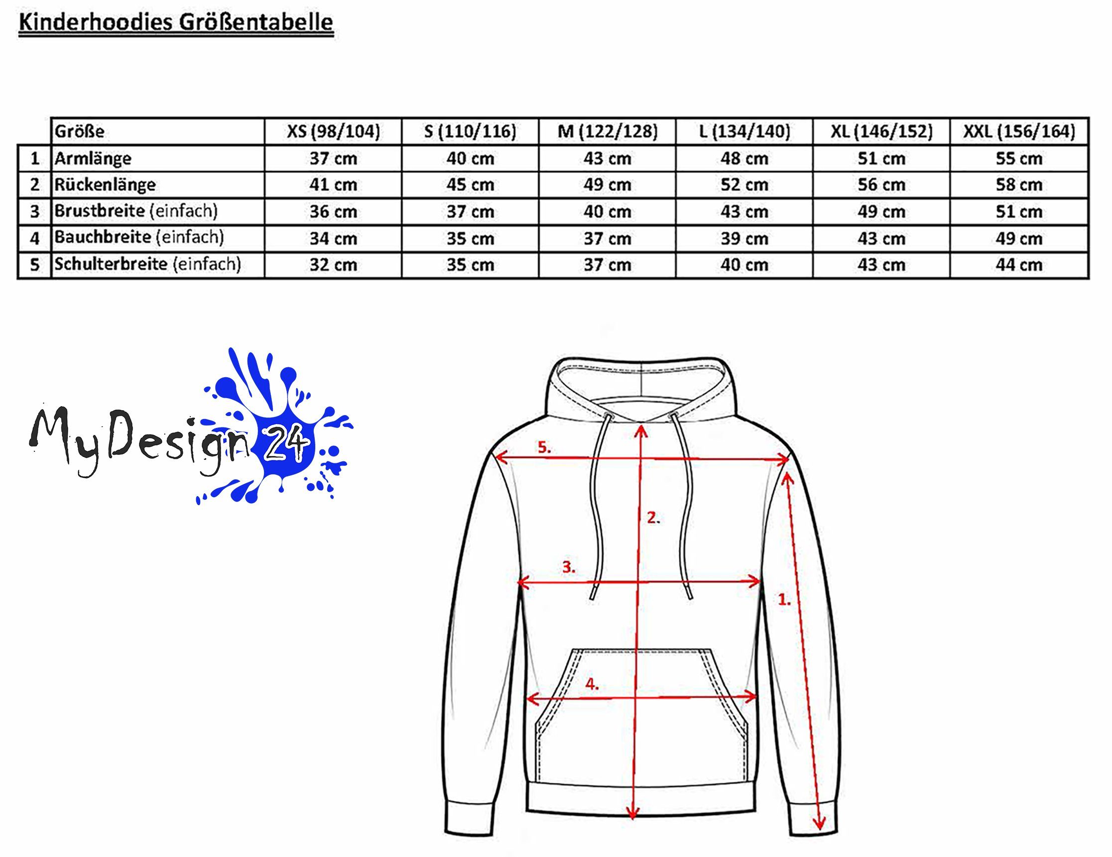 MyDesign24 Hoodie Kinder Kapuzen Sweatshirt - weiße Katze aus dem Shirt Kapuzensweater mit Aufdruck, i113
