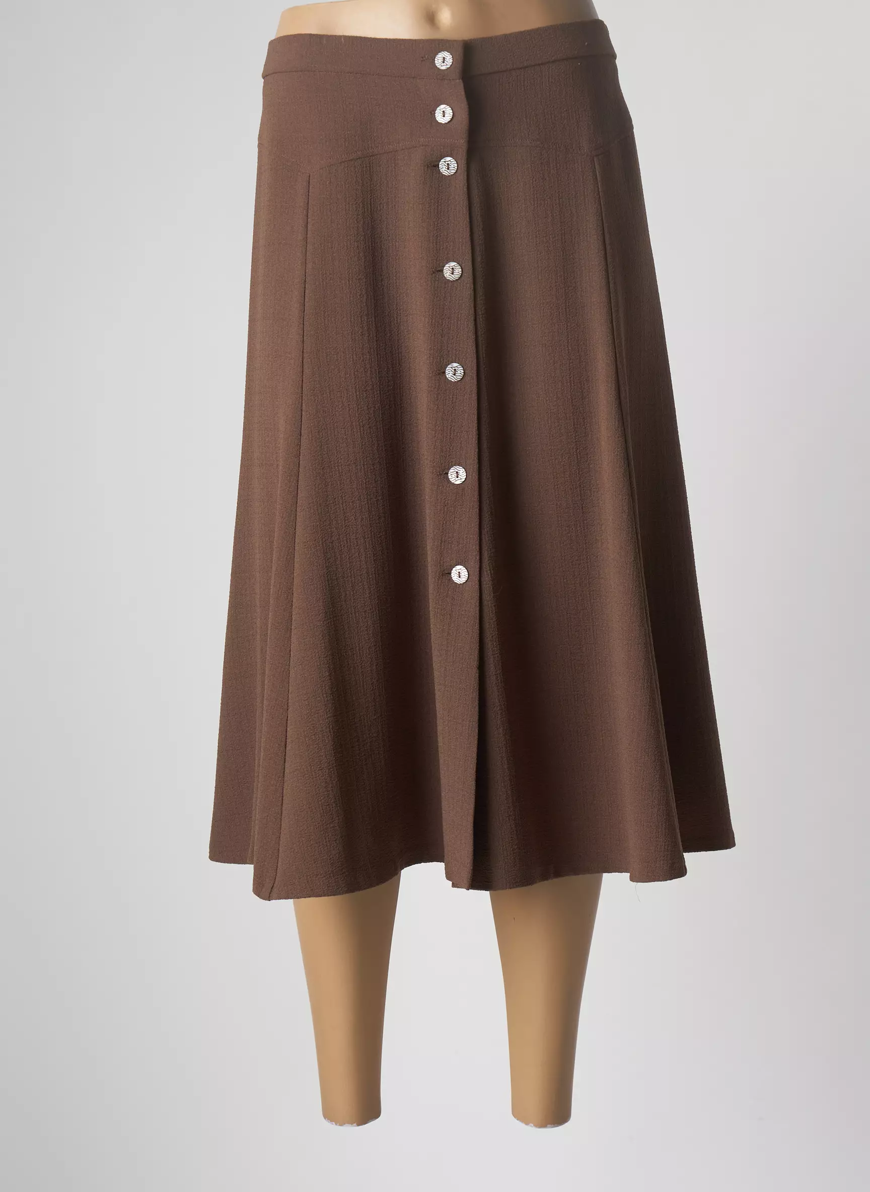 K Tendances Jupes Mi Longues Femme couleur marron