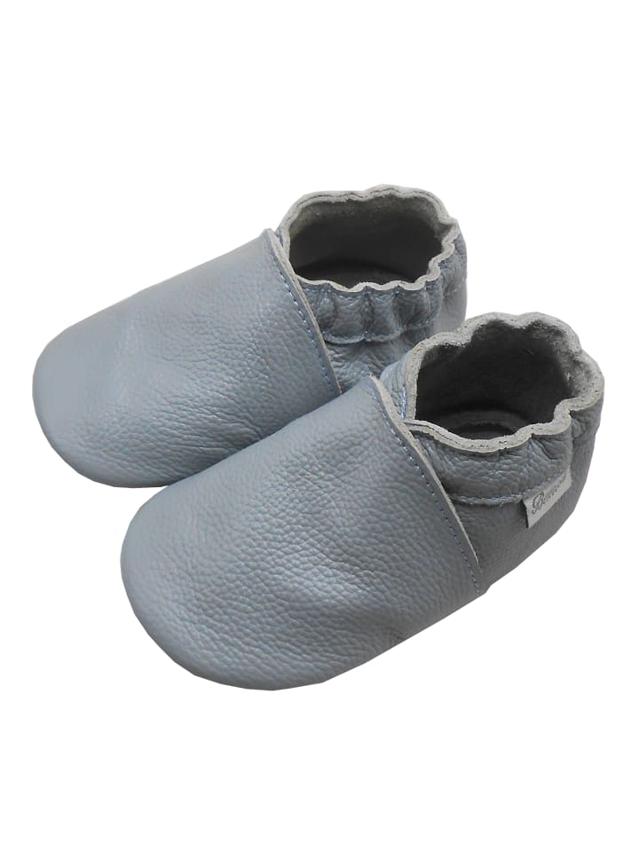 Yalion Leder-Krabbelschuhe in Hellblau günstig kaufen