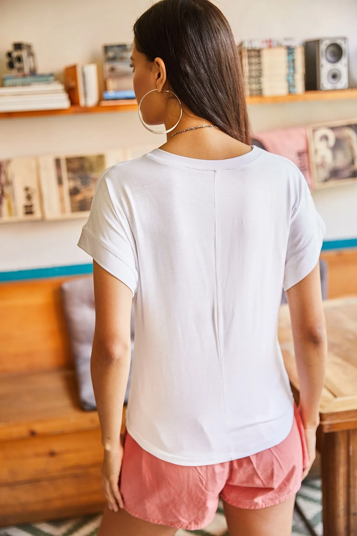 Olalook  Ecrufarbene Fledermaus-Strickbluse aus Viscon für Damen