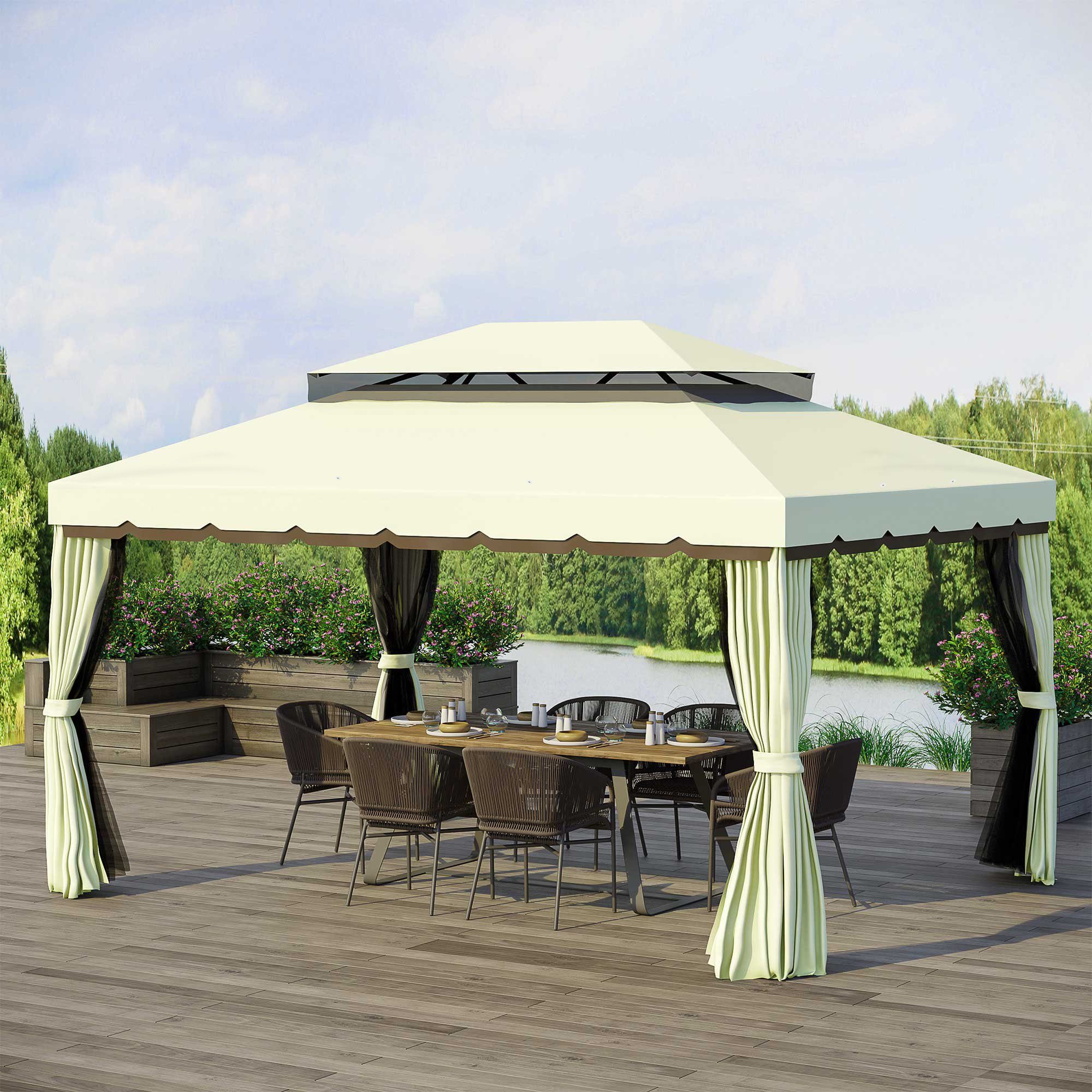 Outsunny Grillpavillon Gartenpavillon