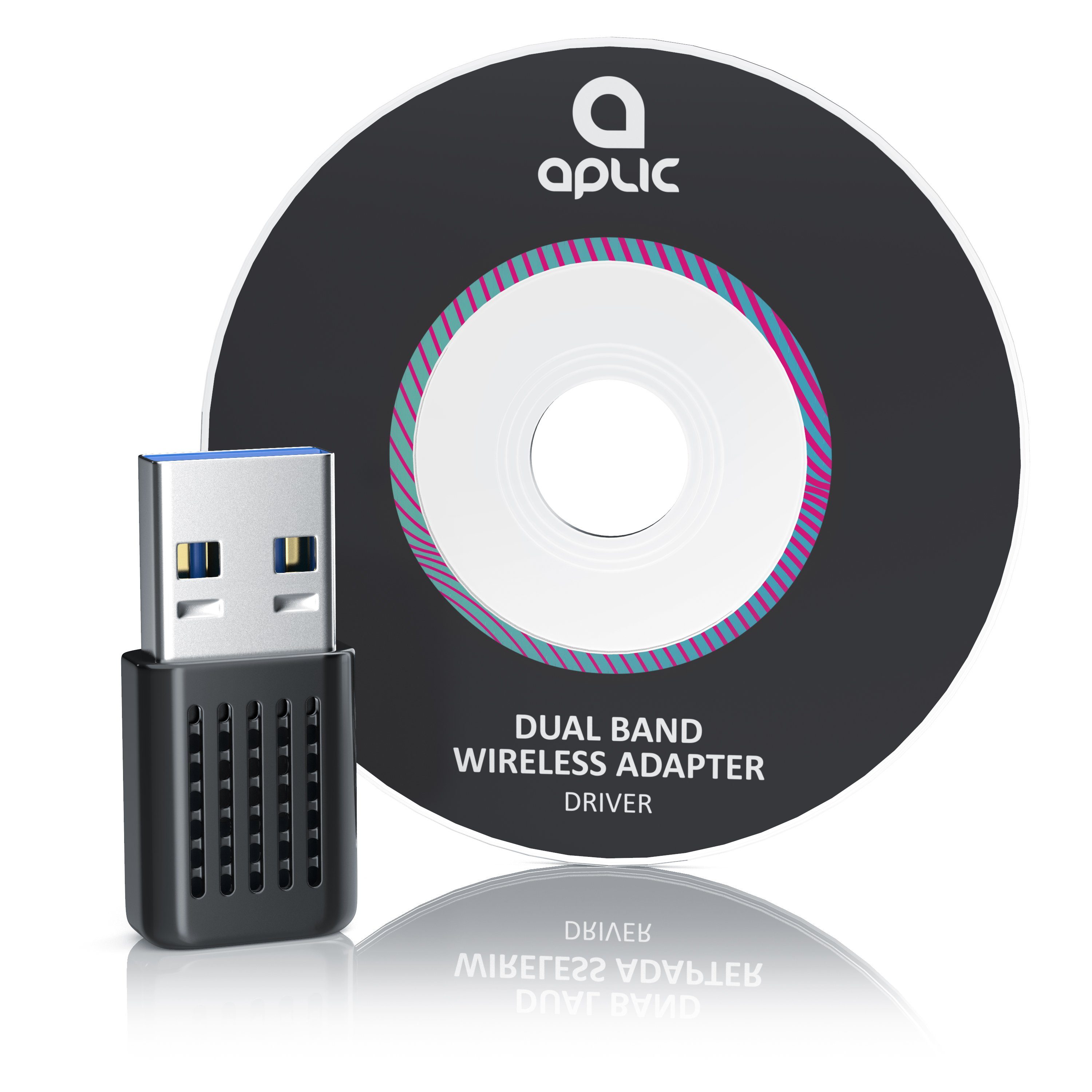 Aplic WLAN-Dongle, WIFI USB 3.0 Stick 1200 Mbit/s, 2T2R, 2,4 + 5 GHz, 802.11 ac/n/b/h/g