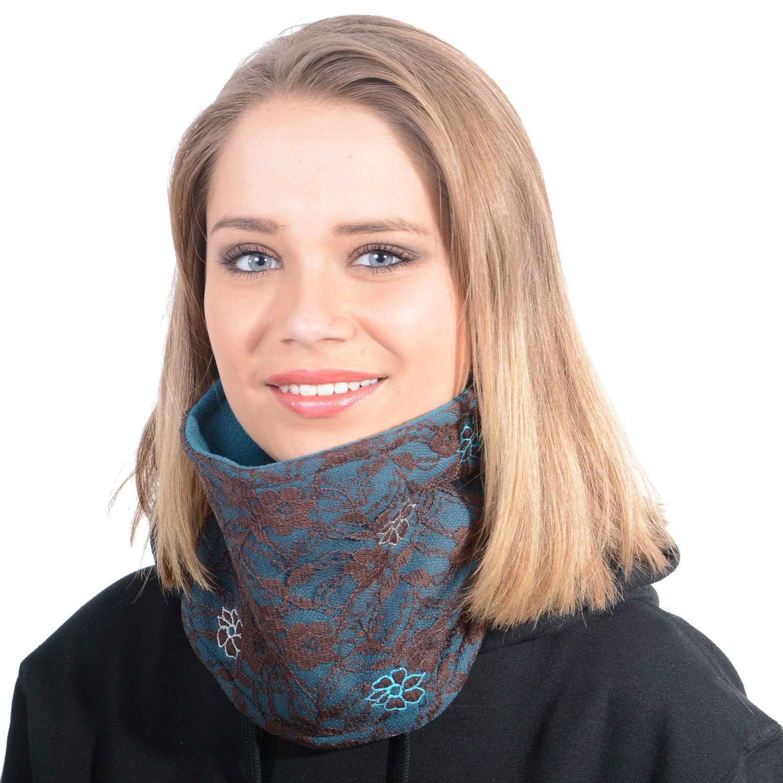 KUNST UND MAGIE Ohrenwärmer 2in1 Damen Tube Stirnband Ohrenwärmer Kragen Neckwarmer