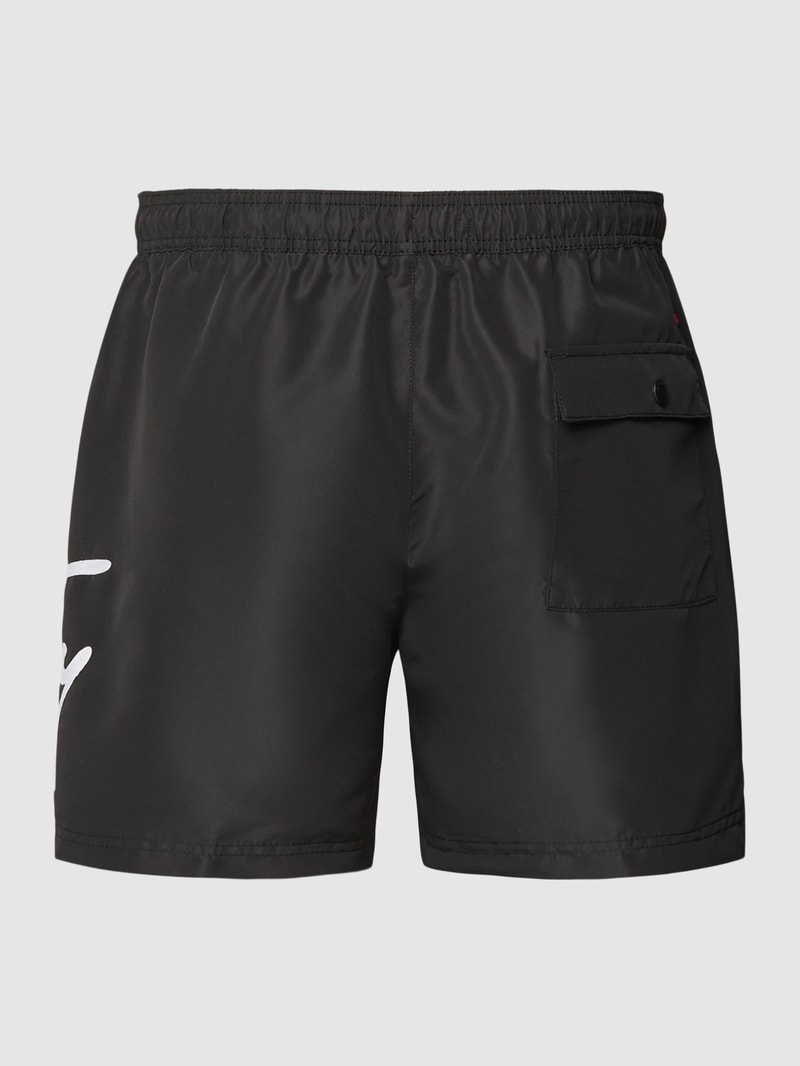 Badehose mit Label-Print in schwarz