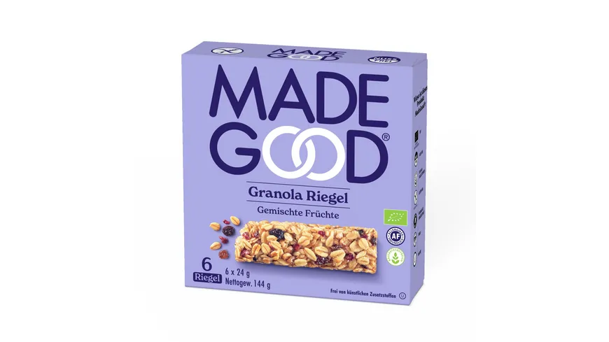 MADEGOOD Bio Granola Riegel Gemischte Früchte 144 g