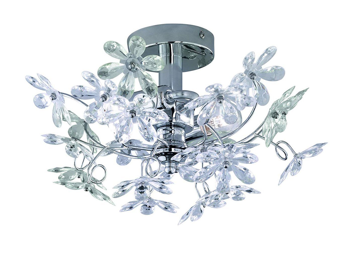 meineWunschleuchte LED Deckenleuchte, Dimmfunktion, LED wechselbar, Warmweiß, ausgefallene Designer-lampe mit Blüten, Jugendzimmer & Galerie, Ø 38cm