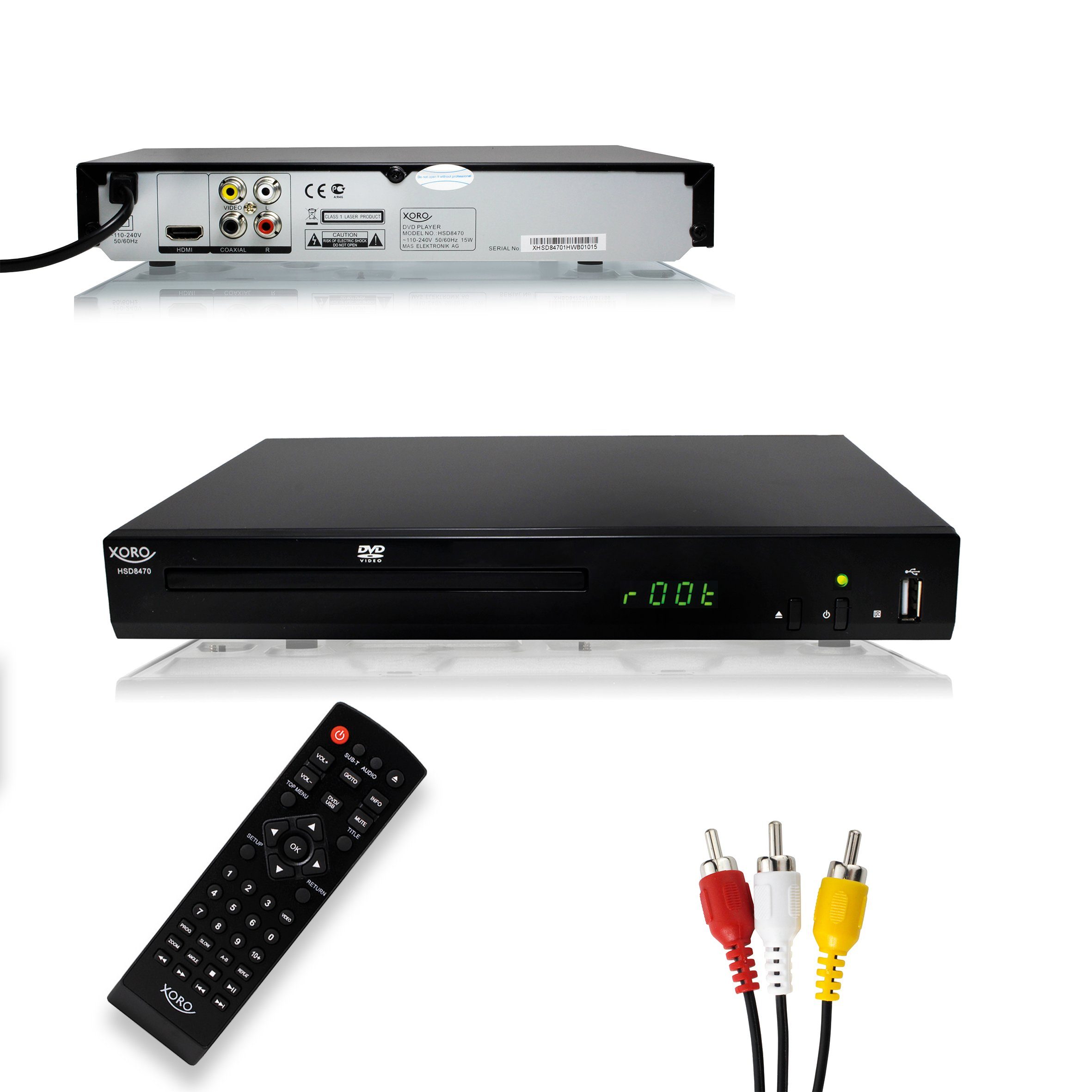 Xoro XORO HSD 8470 HDMI MPEG4 DVD-Player USB Mediaplayer 1080p Upscaling DVD-Player