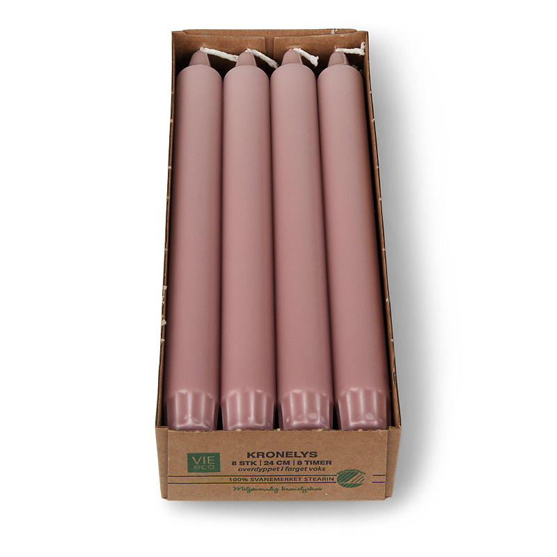 Vie Eco Kronelys 8-pk 24 cm 8 timer eco lyng