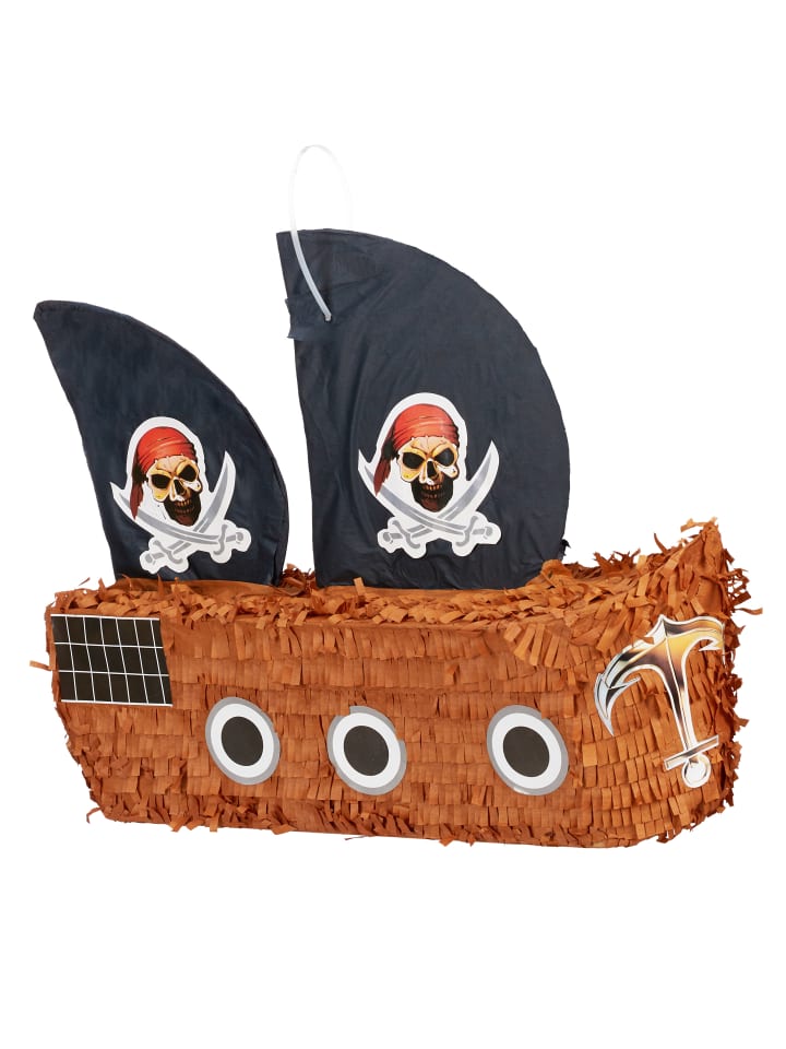 relaxdays Pinata Piratenschiff in Bunt günstig kaufen onesize