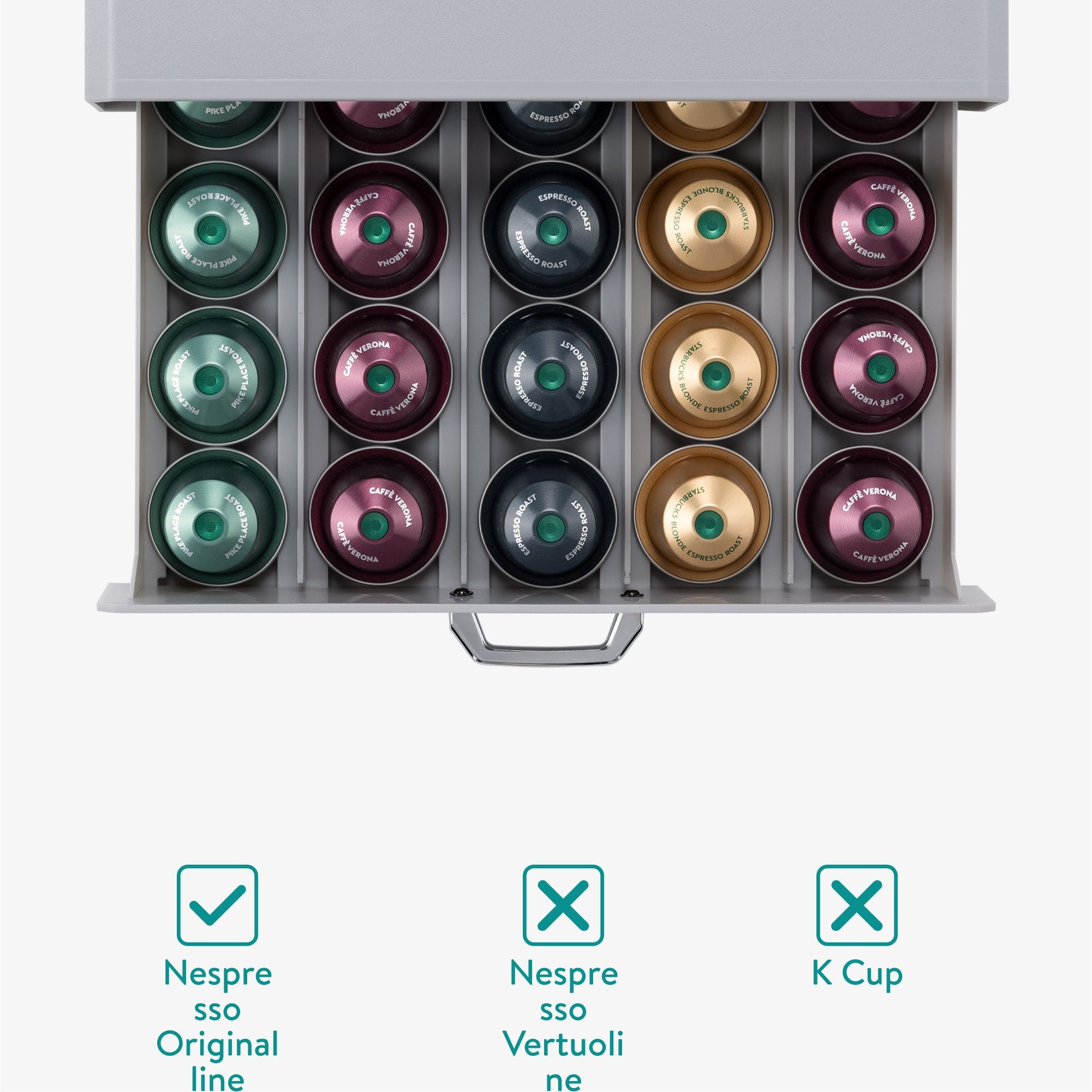 Navaris Kapselspender Kapselhalter kompatibel mit Nespresso Kapseln - für 50 Kapseln