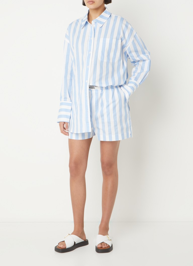 Colourful Rebel  Talia oversized blouse met streepprint en borstzak