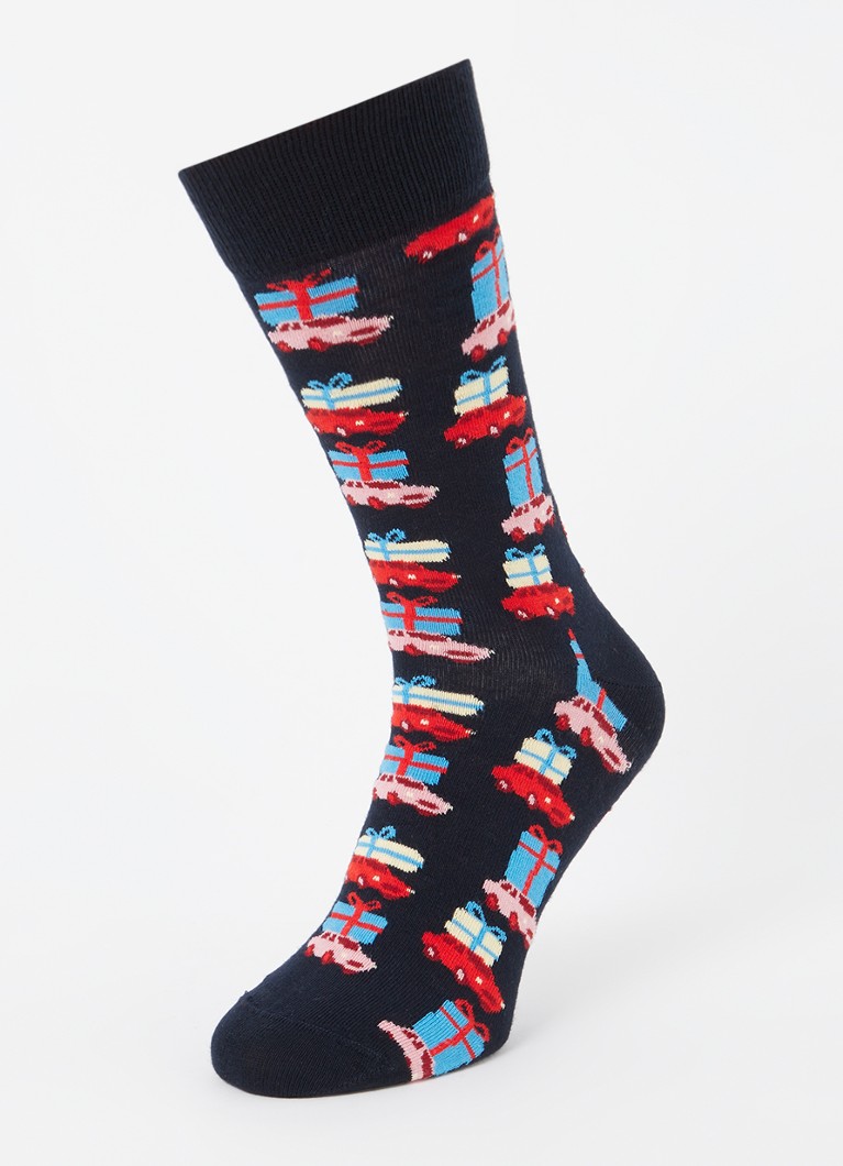 Happy Socks Joulukuusen sukat painatuksella 3 kappaleen lahjapakkauksessa