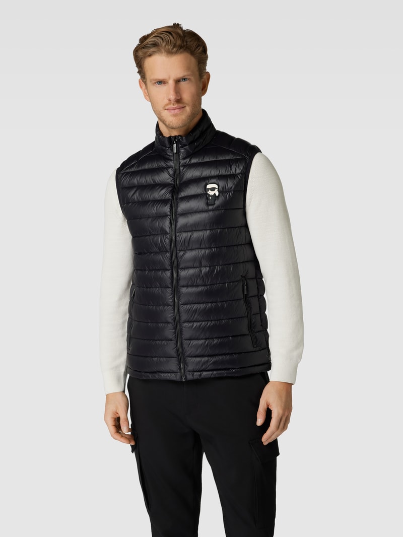 Weste mit Logo-Patch in schwarz