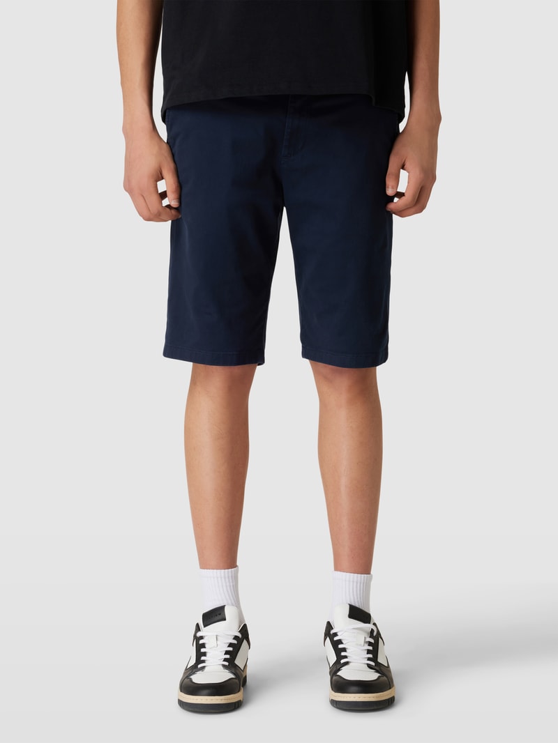 Slim Fit Chino-Shorts mit Eingrifftaschen in dunkelblau