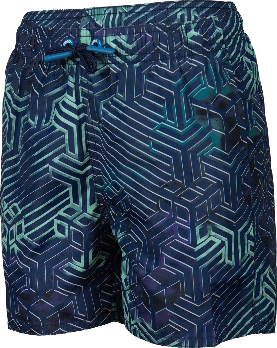Arena Badehose BOYS BEACH BOXER ALLOVER 660 GREEN LAKE MULTI