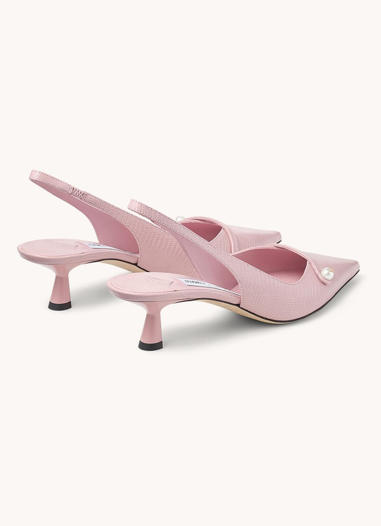 Slingback Jimmy Choo Amita 45 con texture effetto coccodrillo