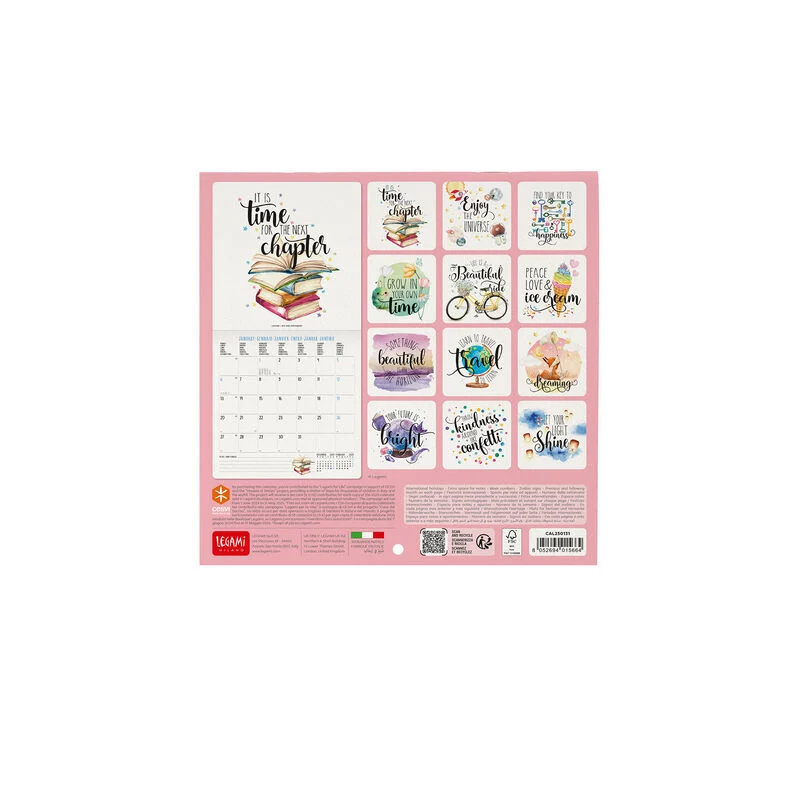 Calendario de pared 2025 - 18 x 18 cm