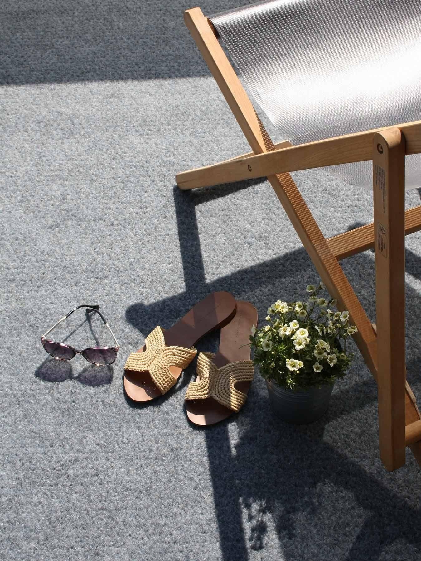 Kunstrasen GREEN, Primaflor-Ideen in Textil, rechteckig, Höhe: 7,5 mm, Rasenteppich, graublau, mit Noppen, strapazierfähig
