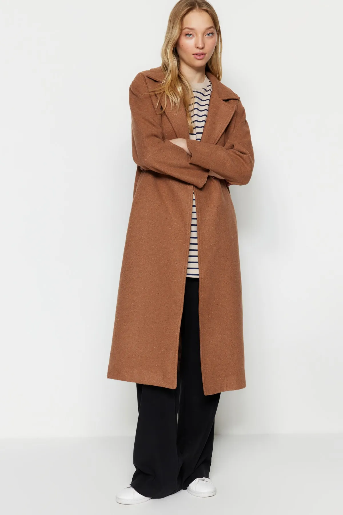 Trendyol Modest  Mantel - Braun - Zweireihig