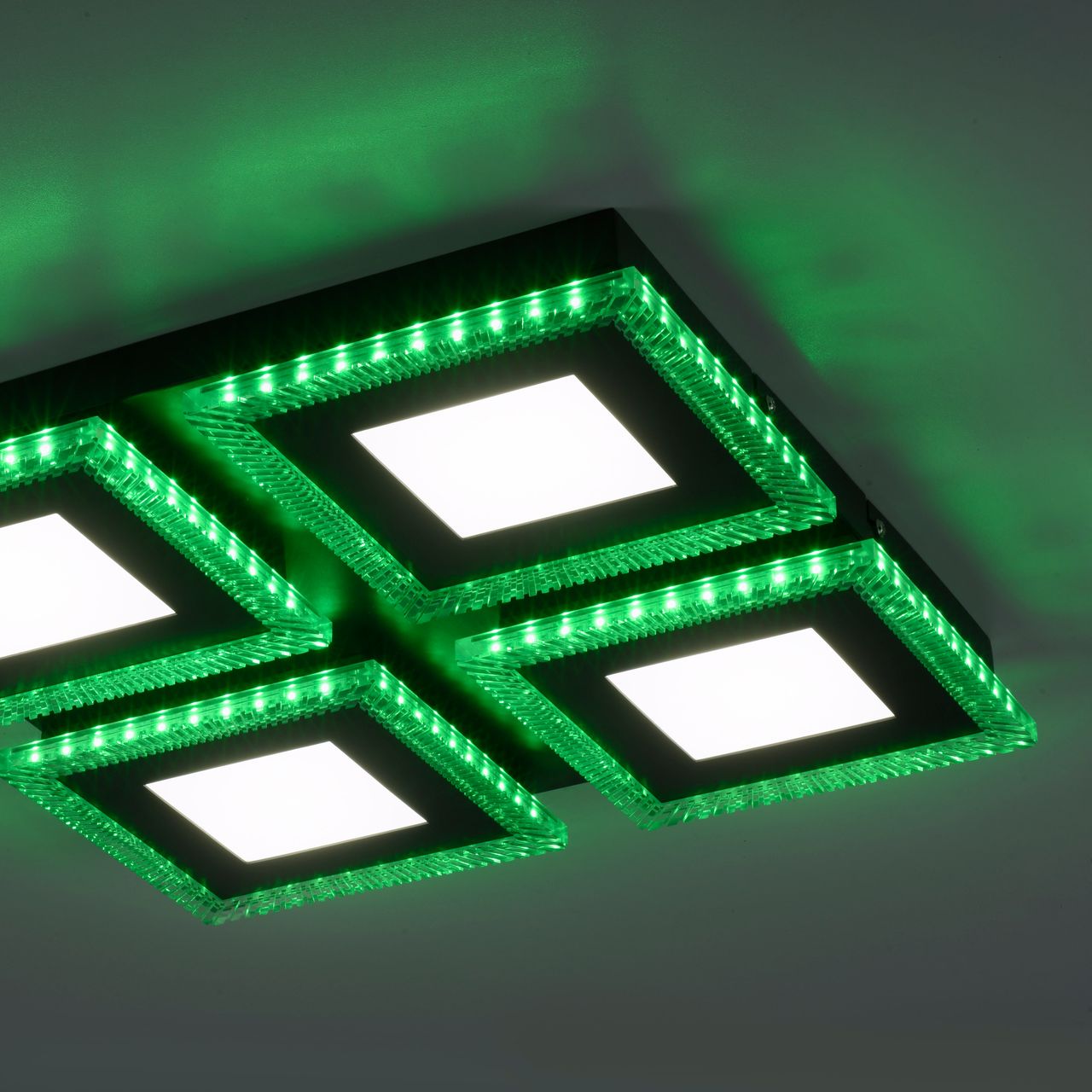 JUST LIGHT LED-Deckenleuchte ACRI, mit RGB Farbmodus, CCT, dimmbar, schwarz