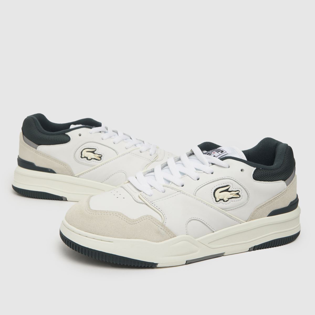 Lacoste – Lineshot-sneakers i vitt och grönt