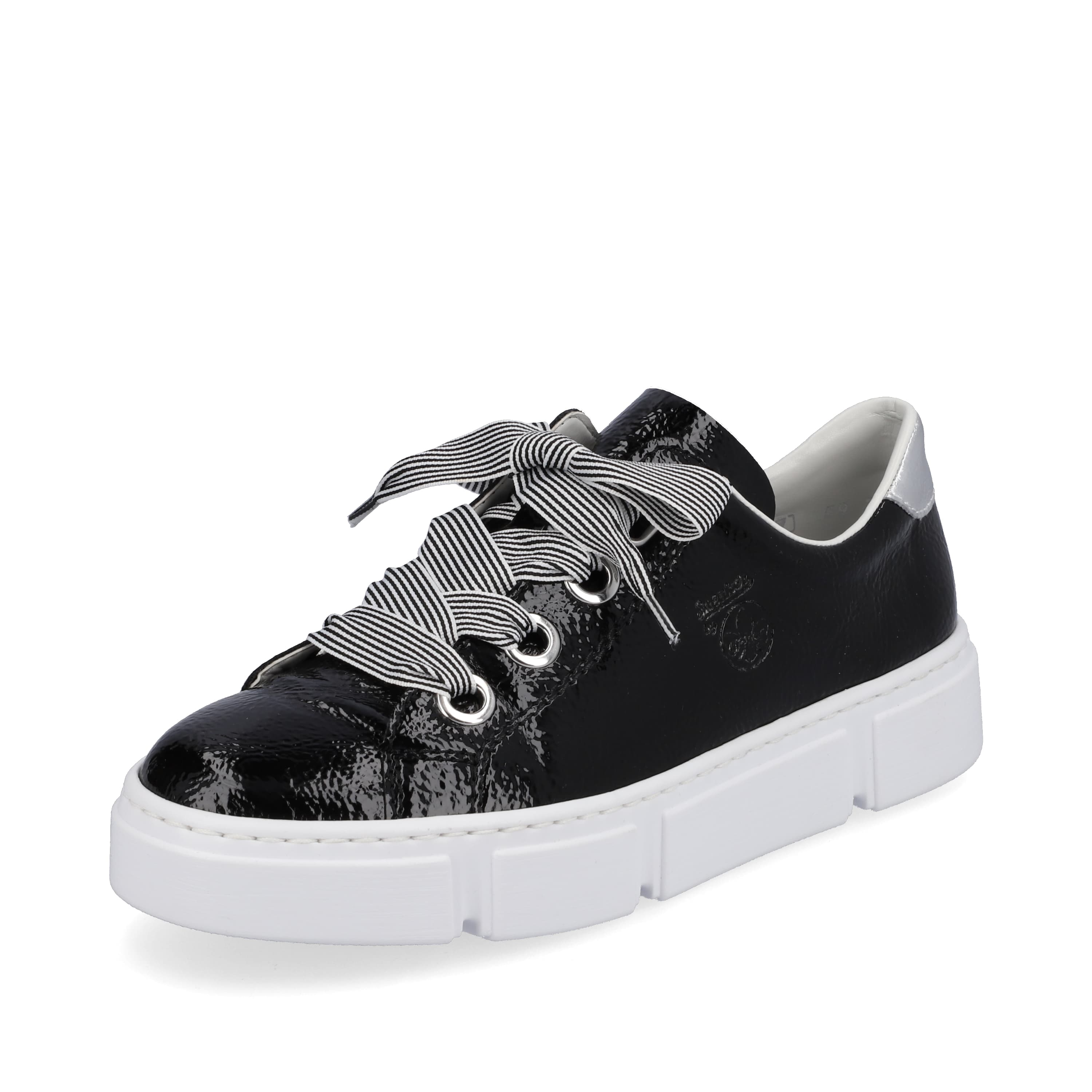 Rieker Damen Sneaker Low glanzschwarz