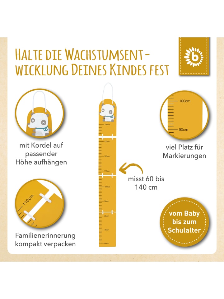 Bieco Spielwaren Holz Kindermesslatte Panda in Gelb günstig kaufen onesize