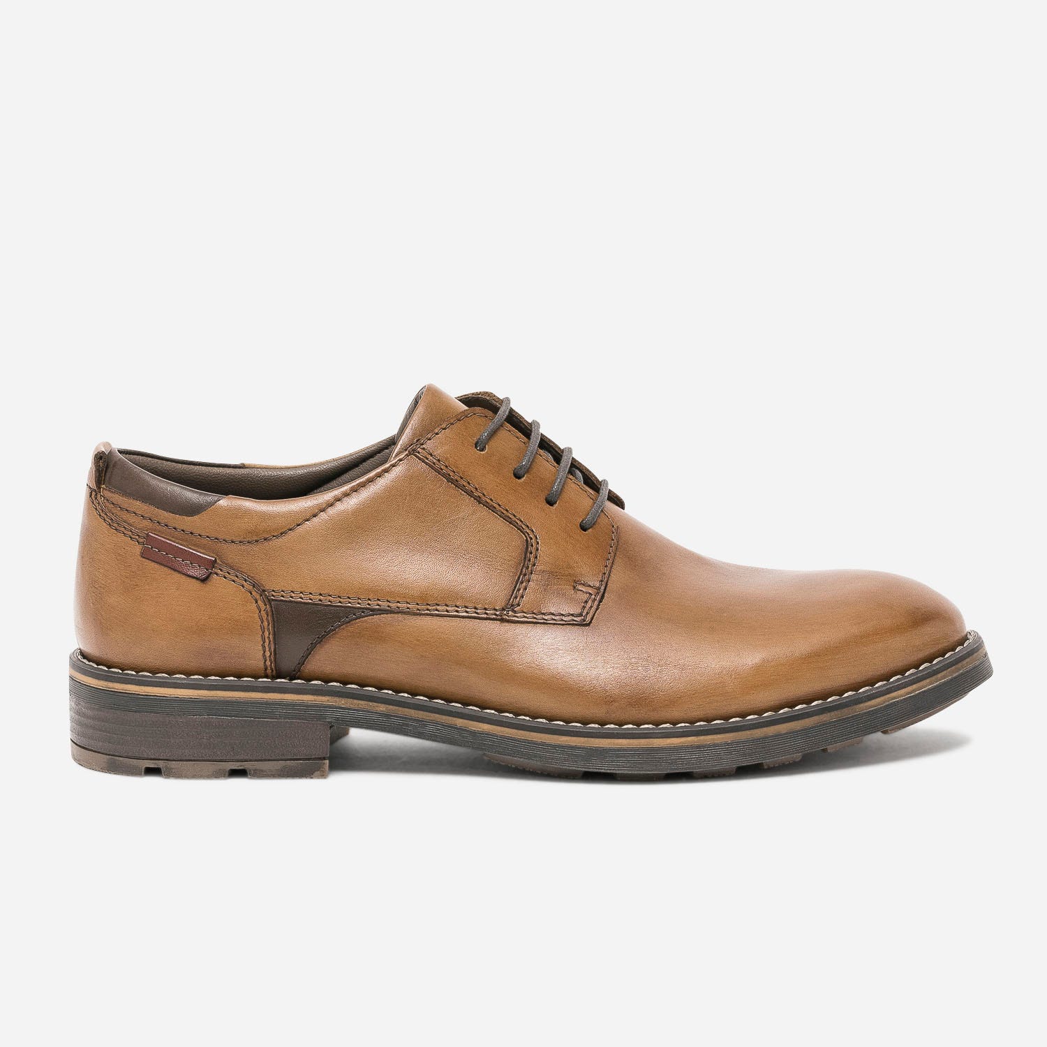 Derby camel en cuir