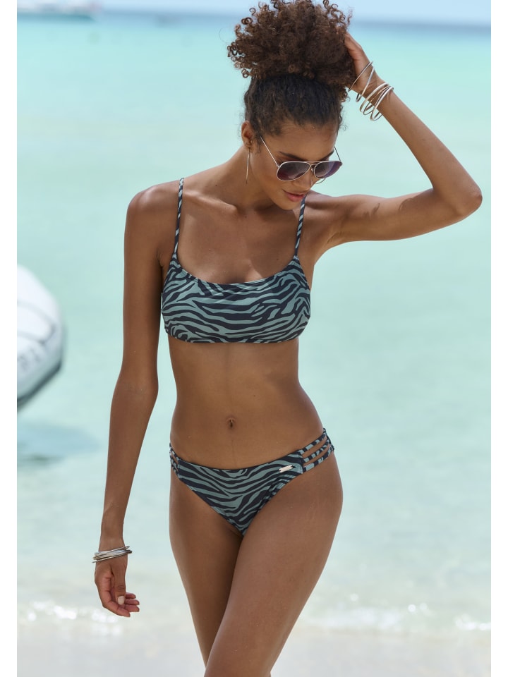Venice Beach Bustier-Bikini-Top in schwarz-oliv günstig kaufen